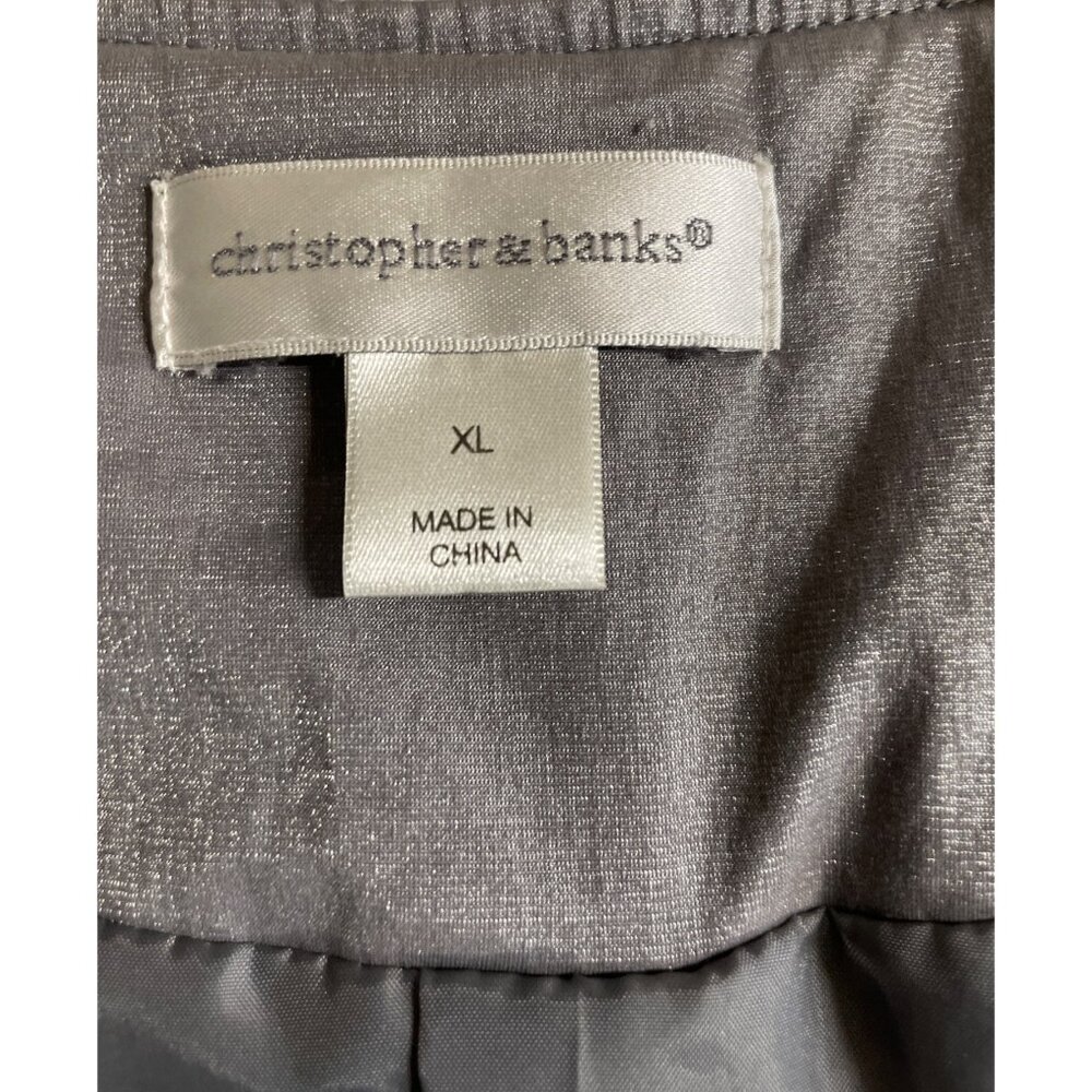 Christopher & Banks Gray Black Metallic Lined Full Zip Jacket Womens Size XL - Picture 8 of 10